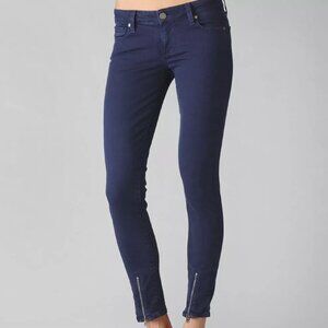 PAIGE Womens DENIM Ziggy Zip Ultra Skinny Ankle Jeans Size 30 Pacific Dusk